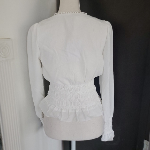 Wayf Smocked Delancy V-Neck Top - Picture 8 of 11